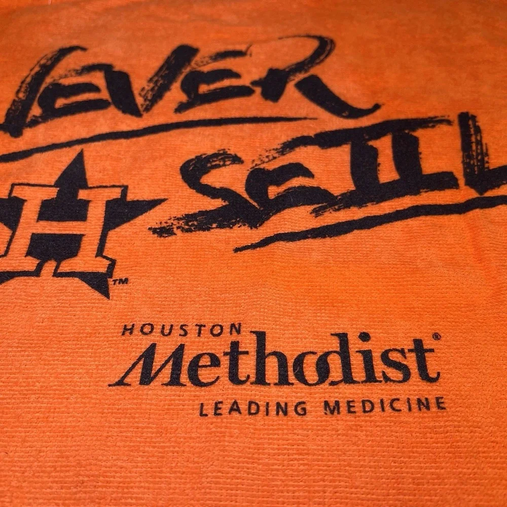 Never Settle‎ Houston Astros 2018 ORANGE Hand Towel SGA Methodist